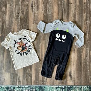 Old Navy Paw Patrol Halloween 2 Piece Lot T-Shirt Romper Size 18-24M 2T